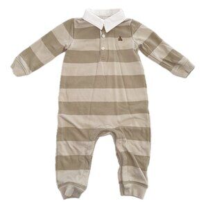 GAP Charming Striped Baby Onesie with White Collar, 12 - 18 months